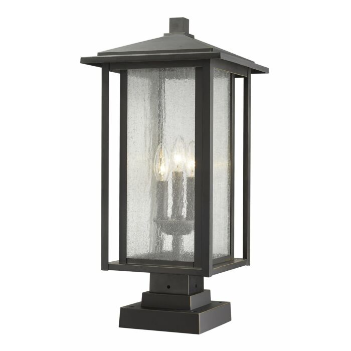 Z Lite Aspen 3 Light Outdoor Pier Mounted Fixture Light In Oil Rubbed Bronze