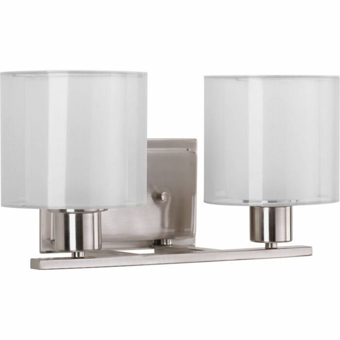 Invite 2-Light Bathroom Vanity Light Bracket in Brushed Nickel