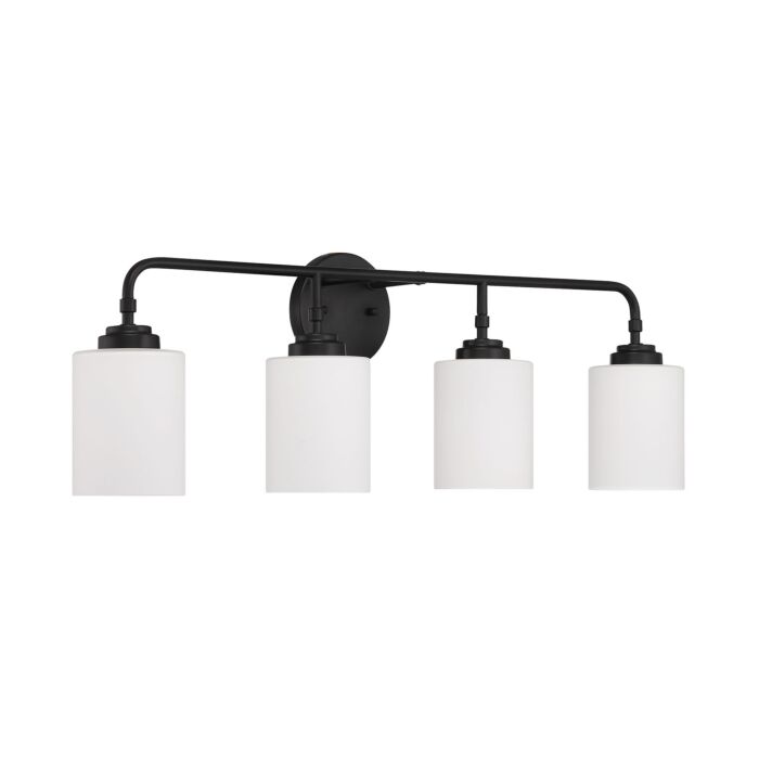 Craftmade Stowe 4 Light Bathroom Vanity Light in Flat Black