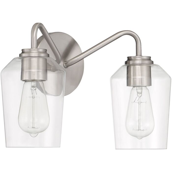 Craftmade Shayna 2 Light Bathroom Vanity Light in Brushed Polished Nickel