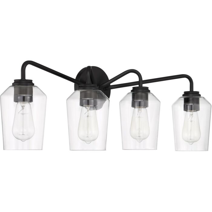 Craftmade Shayna 4 Light Bathroom Vanity Light in Flat Black