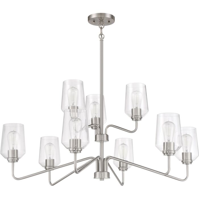 Craftmade Shayna 9 Light Chandelier in Brushed Polished Nickel