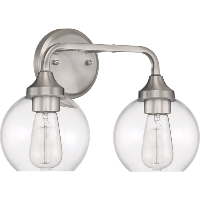 Craftmade Glenda 2 Light Bathroom Vanity Light in Brushed Polished Nickel