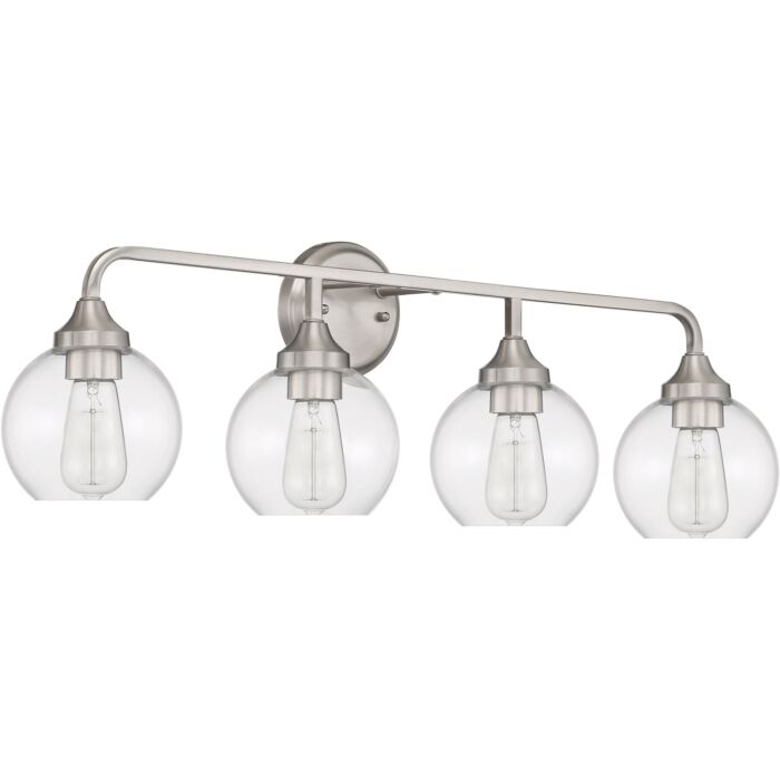 Craftmade Glenda 4 Light Bathroom Vanity Light in Brushed Polished Nickel