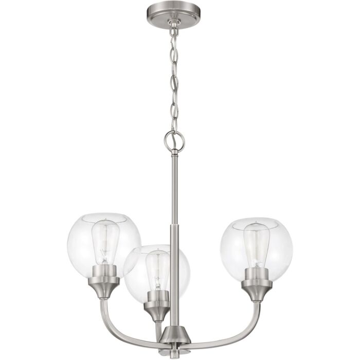 Craftmade Glenda 3 Light Chandelier in Brushed Polished Nickel