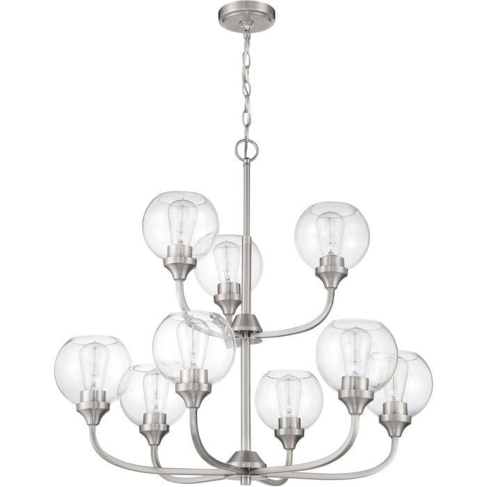 Craftmade Glenda 9 Light Chandelier in Brushed Polished Nickel