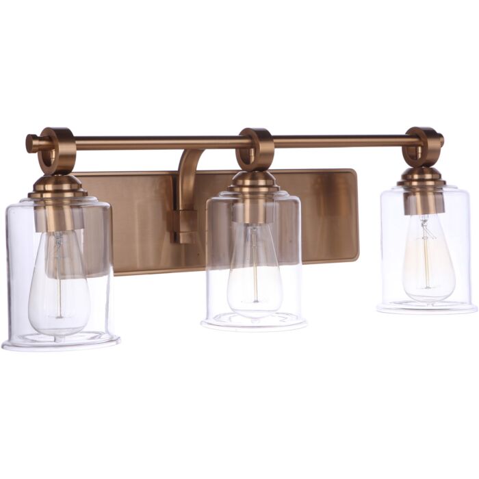 Craftmade Romero 3 Light Bathroom Vanity Light in Satin Brass
