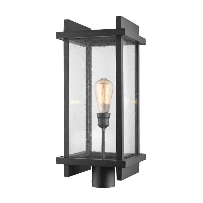 Z Lite Fallow 1 Light Outdoor Post Mount Fixture Light In Black