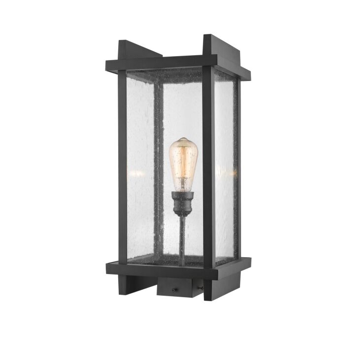Z Lite Fallow 1 Light Outdoor Post Mount Fixture Light In Black