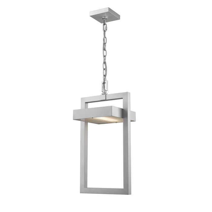 Z Lite Luttrel 1 Light Outdoor Chain Mount Ceiling Fixture Light In Silver