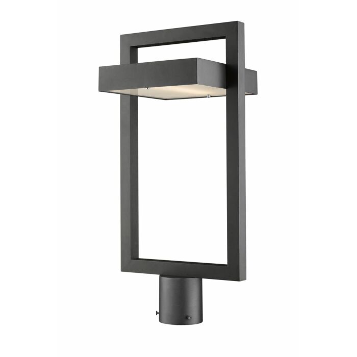 Z Lite Luttrel 1 Light Outdoor Post Mount Fixture Light In Black