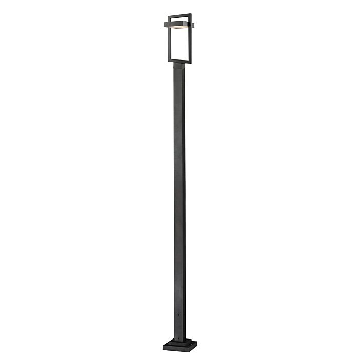 Z Lite Luttrel 1 Light Outdoor Post Mounted Fixture Light In Black