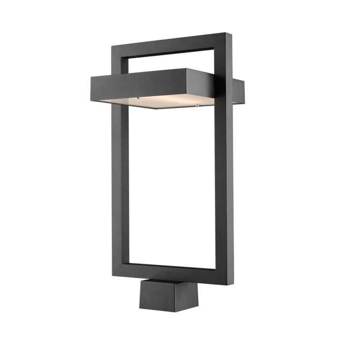 Z Lite Luttrel 1 Light Outdoor Post Mount Fixture Light In Black