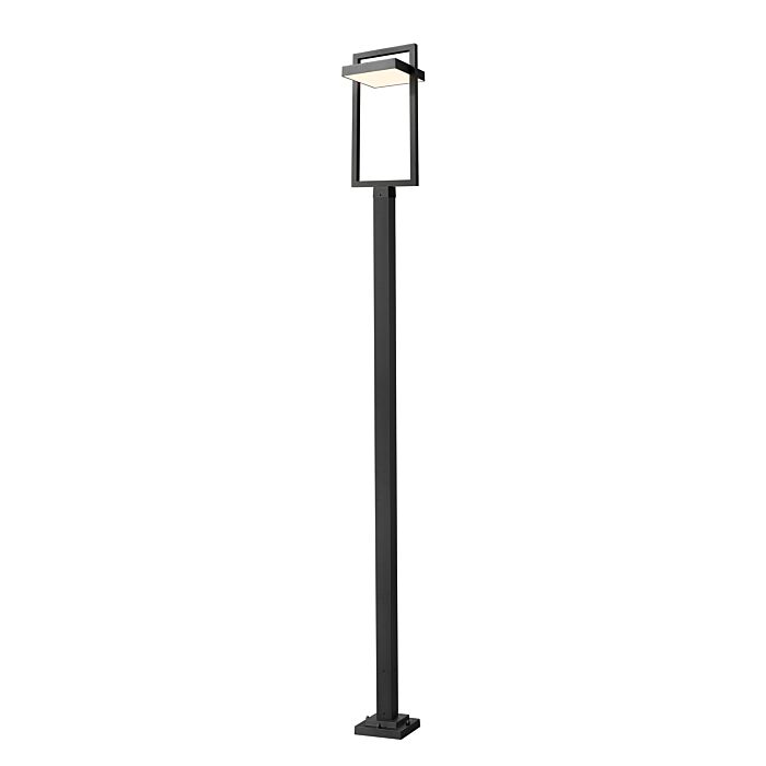 Z Lite Luttrel 1 Light Outdoor Post Mounted Fixture Light In Black