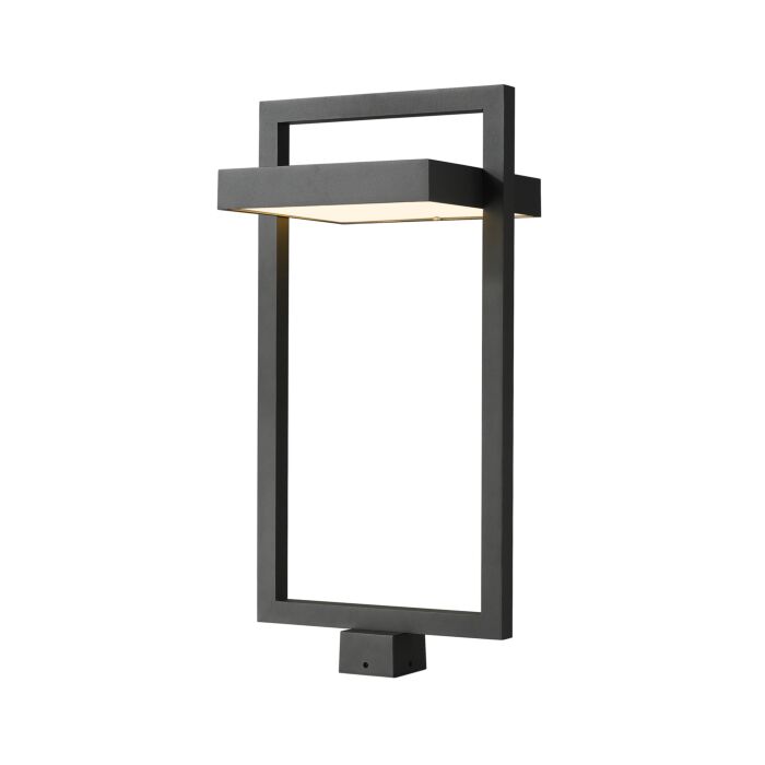 Z Lite Luttrel 1 Light Outdoor Post Mount Fixture Light In Black
