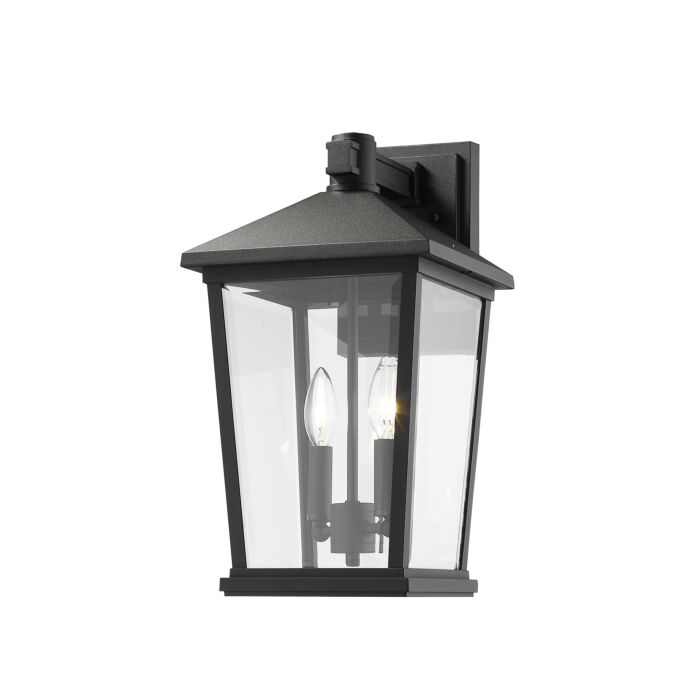 Z Lite Beacon 2 Light Outdoor Wall Sconce In Black