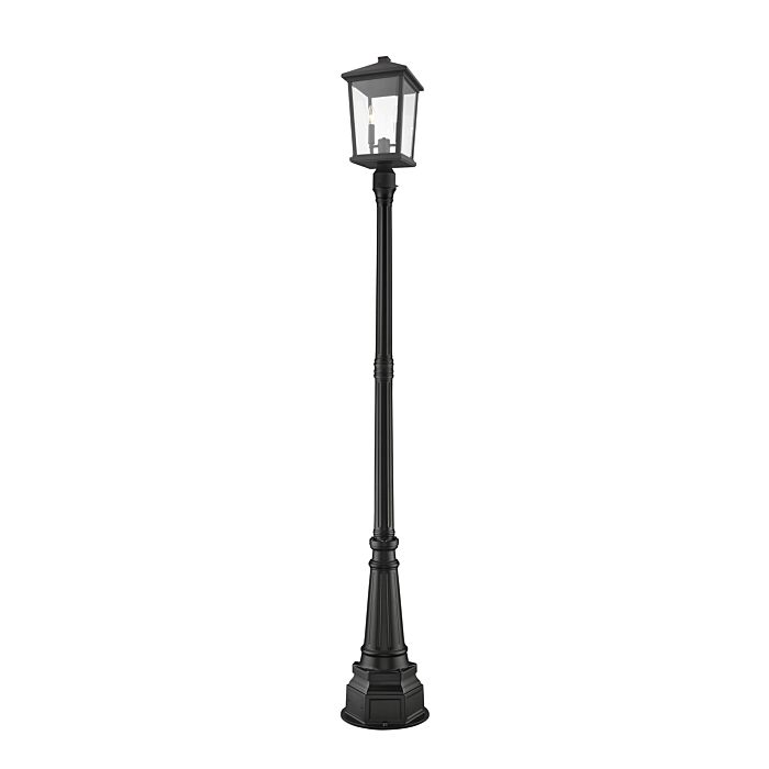 Z Lite Beacon 2 Light Outdoor Post Mounted Fixture Light In Black