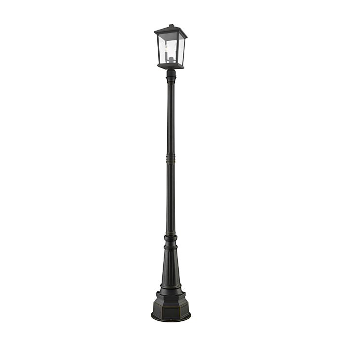 Z Lite Beacon 3 Light Outdoor Post Mounted Fixture Light In Oil Rubbed Bronze