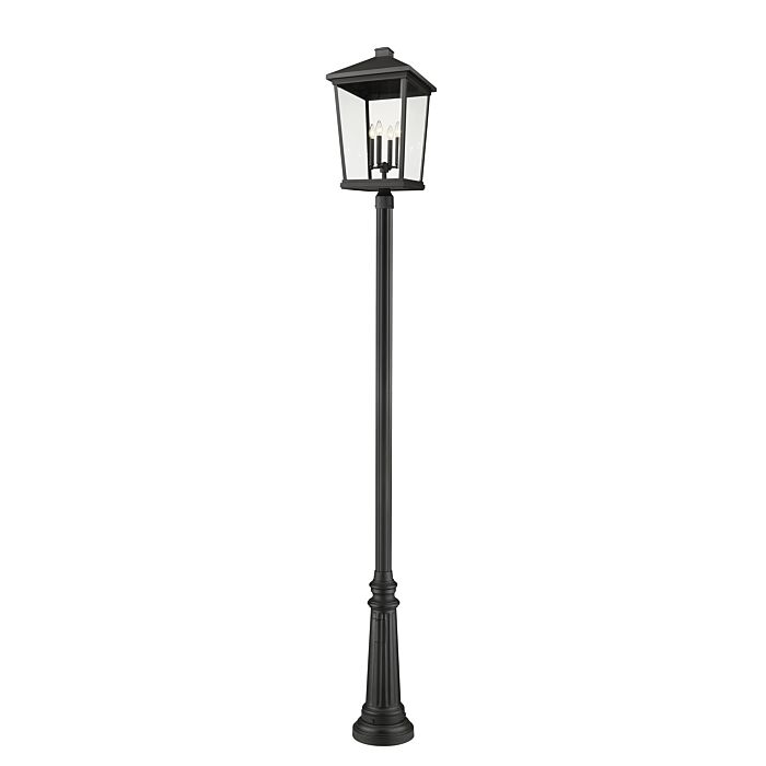 Z Lite Beacon 4 Light Outdoor Post Mounted Fixture Light In Black
