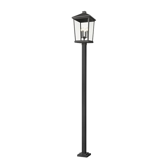 Z Lite Beacon 4 Light Outdoor Post Mounted Fixture Light In Black