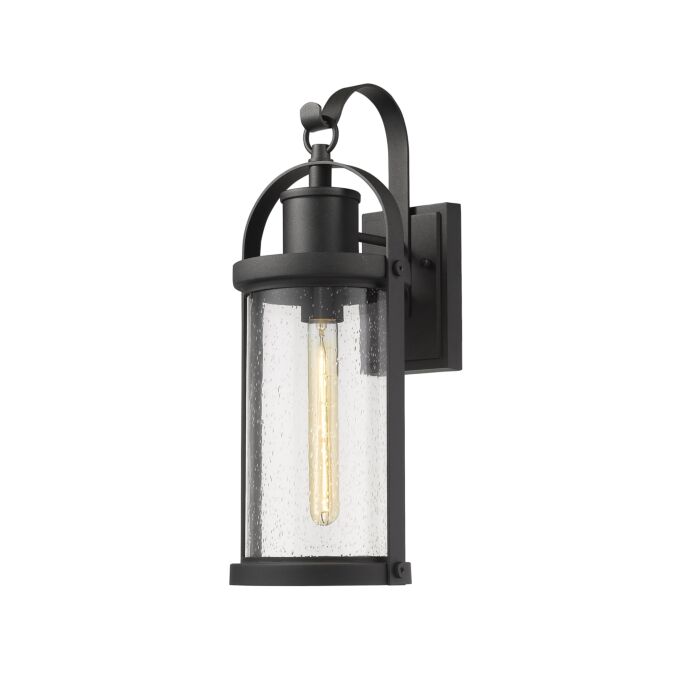Z Lite Roundhouse 1 Light Outdoor Wall Sconce In Black