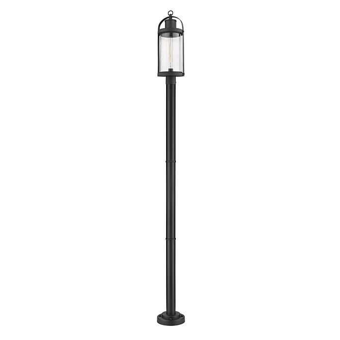 Z Lite Roundhouse 1 Light Outdoor Post Mounted Fixture Light In Black