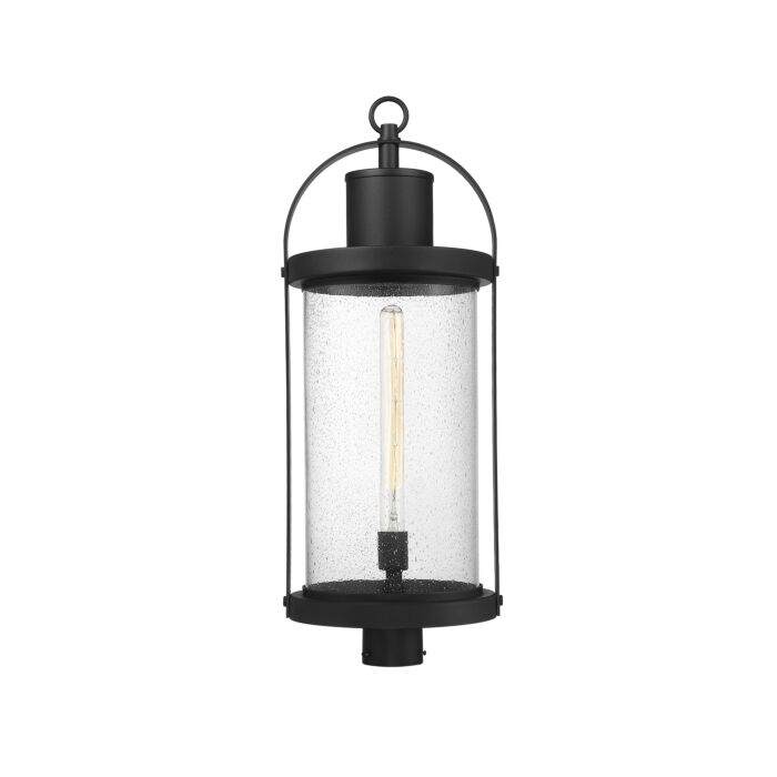 Z Lite Roundhouse 1 Light Outdoor Post Mount Fixture Light In Black