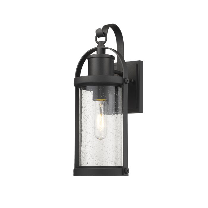 Z Lite Roundhouse 1 Light Outdoor Wall Sconce In Black