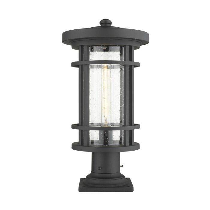 Z Lite Jordan 1 Light Outdoor Pier Mounted Fixture Light In Black