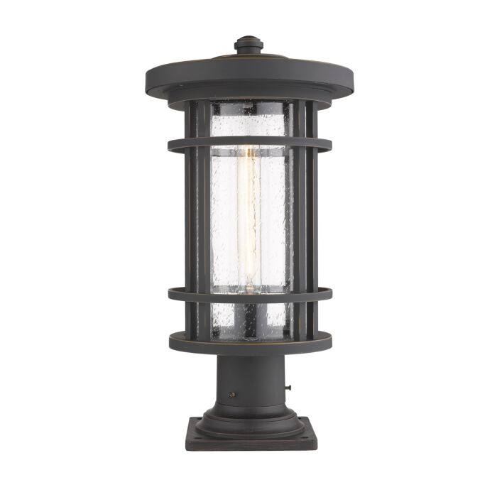 Z Lite Jordan 1 Light Outdoor Pier Mounted Fixture Light In Oil Rubbed Bronze