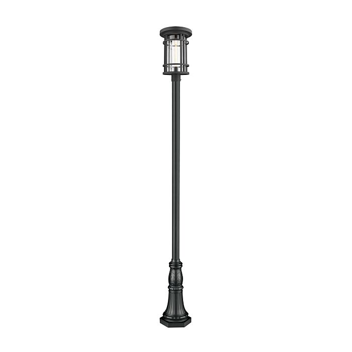 Z Lite Jordan 1 Light Outdoor Post Mounted Fixture Light In Black