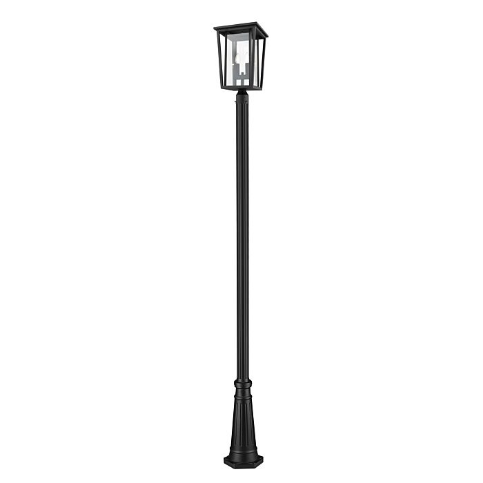 Z Lite Seoul 2 Light Outdoor Post Mounted Fixture Light In Black