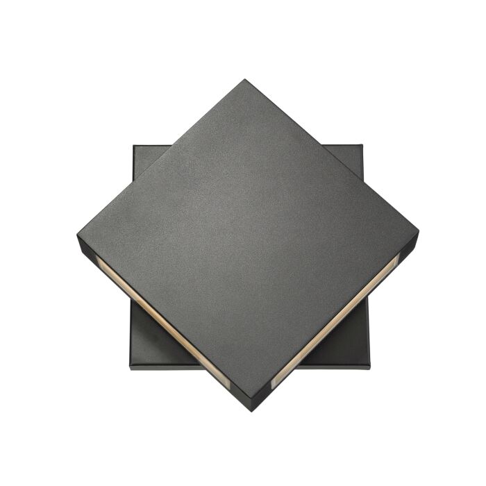 Z Lite Quadrate 2 Light Outdoor Wall Sconce In Black