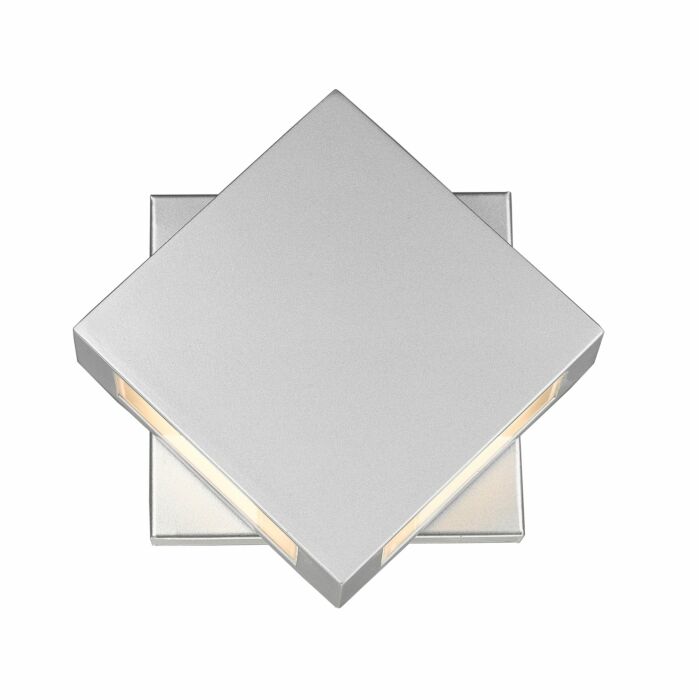 Z Lite Quadrate 2 Light Outdoor Wall Sconce In Silver