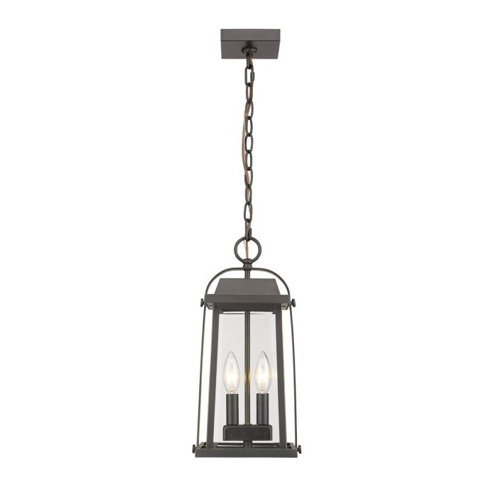 Z Lite Millworks 2 Light Outdoor Chain Mount Ceiling Fixture Light In Oil Rubbed Bronze