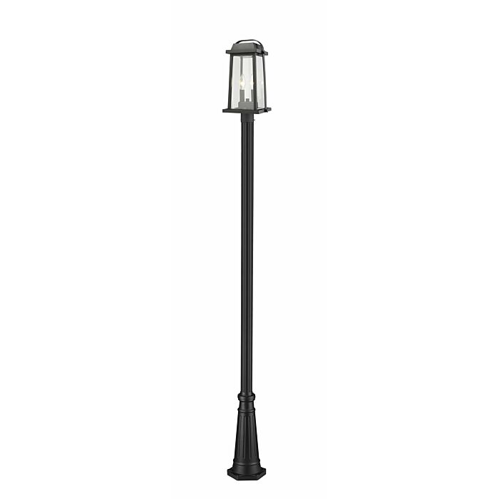 Z Lite Millworks 2 Light Outdoor Post Mounted Fixture Light In Black