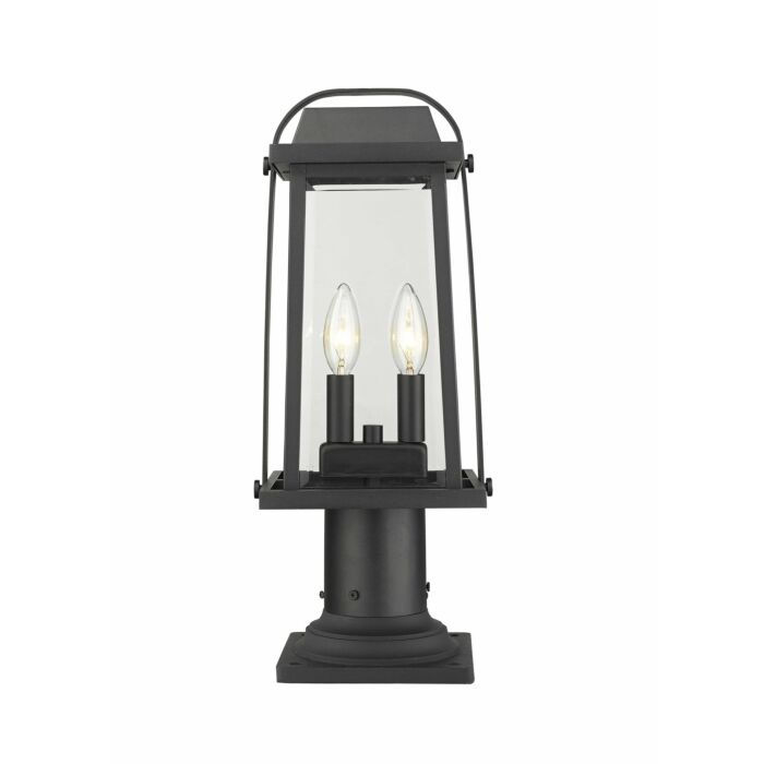 Z Lite Millworks 2 Light Outdoor Pier Mounted Fixture Light In Black