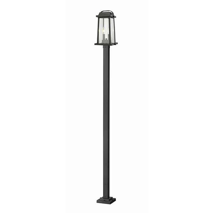 Z Lite Millworks 2 Light Outdoor Post Mounted Fixture Light In Black