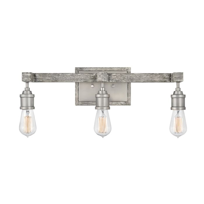 Hinkley Denton 3 Light 22 Inch Bathroom Vanity Light in Pewter