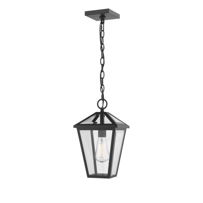Z Lite Talbot 1 Light Outdoor Chain Mount Ceiling Fixture Light In Black