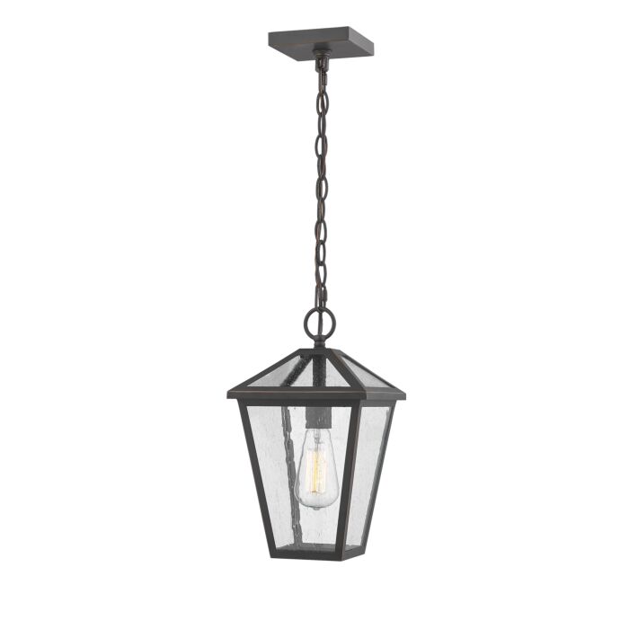 Z Lite Talbot 1 Light Outdoor Chain Mount Ceiling Fixture Light In Oil Rubbed Bronze