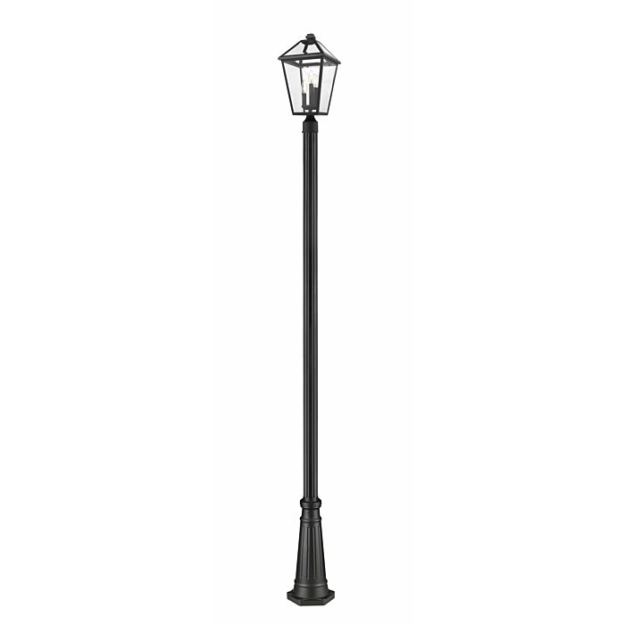 Z Lite Talbot 3 Light Outdoor Post Mounted Fixture Light In Black