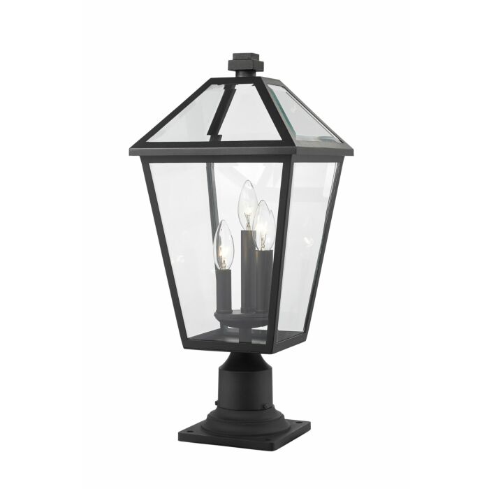 Z Lite Talbot 3 Light Outdoor Pier Mounted Fixture Light In Black