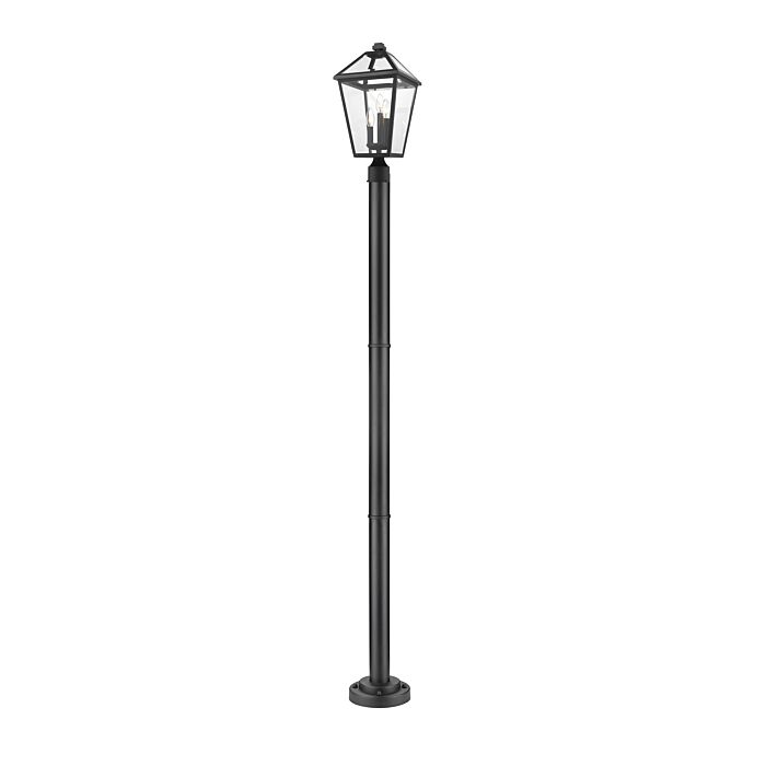Z Lite Talbot 3 Light Outdoor Post Mounted Fixture Light In Black
