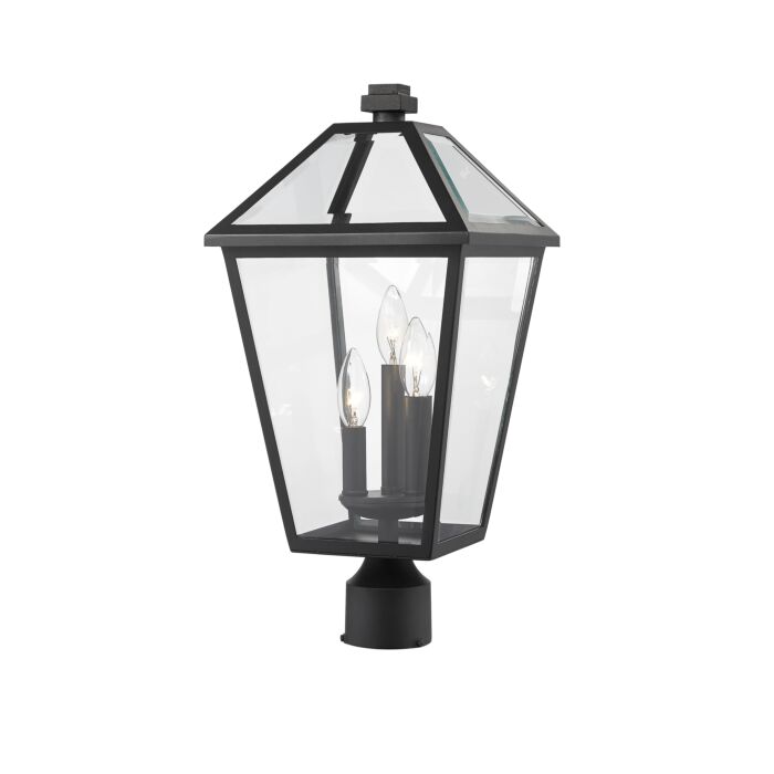 Z Lite Talbot 3 Light Outdoor Post Mount Fixture Light In Black