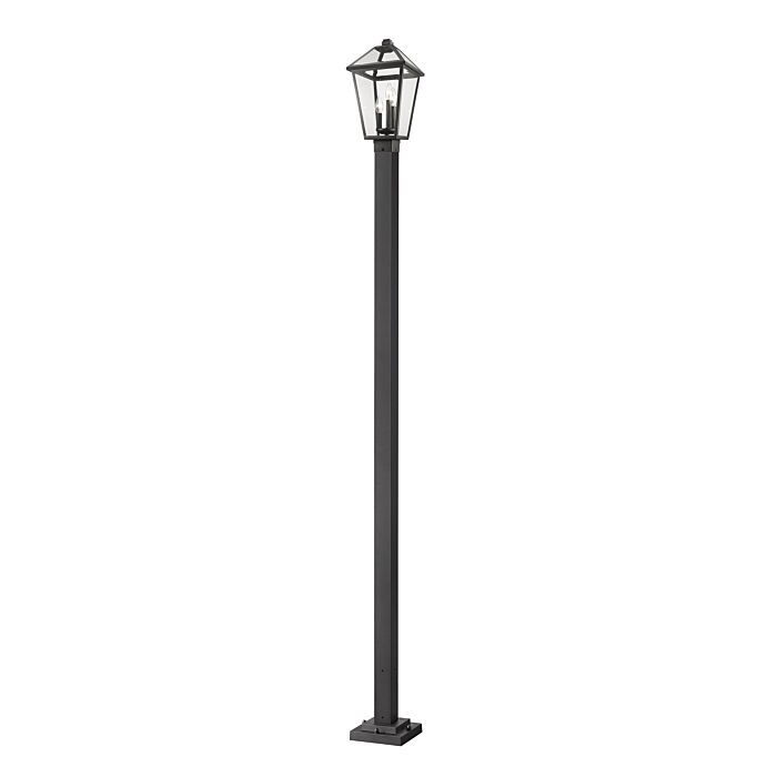 Z Lite Talbot 3 Light Outdoor Post Mounted Fixture Light In Black