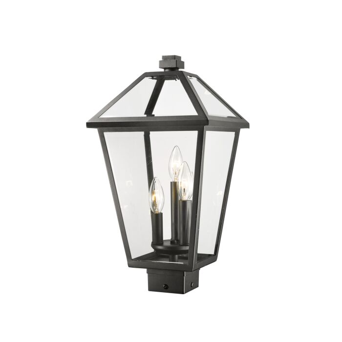 Z Lite Talbot 3 Light Outdoor Post Mount Fixture Light In Black