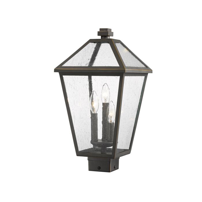 Z Lite Talbot 3 Light Outdoor Post Mount Fixture Light In Oil Rubbed Bronze
