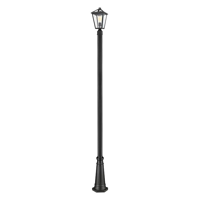 Z Lite Talbot 1 Light Outdoor Post Mounted Fixture Light In Black