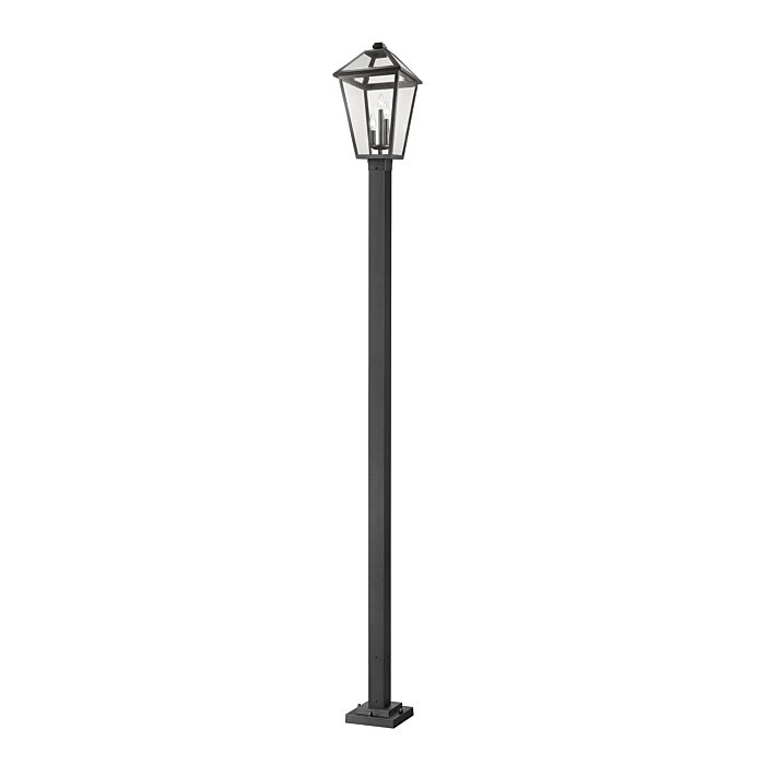 Z Lite Talbot 3 Light Outdoor Post Mounted Fixture Light In Black